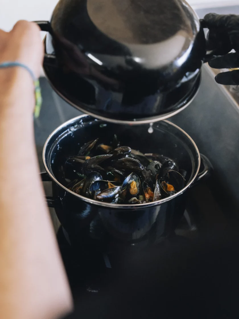 Cocotte moules marinières cuisson